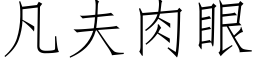 凡夫肉眼 (仿宋矢量字库)