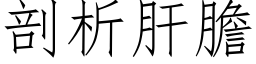 剖析肝胆 (仿宋矢量字库)