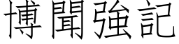 博聞強記 (仿宋矢量字库)