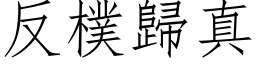 反樸歸真 (仿宋矢量字库)