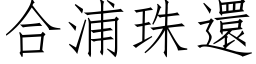 合浦珠還 (仿宋矢量字库)