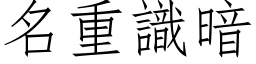 名重識暗 (仿宋矢量字库)