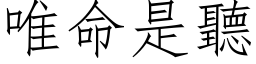 唯命是听 (仿宋矢量字库)