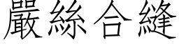 严丝合缝 (仿宋矢量字库)