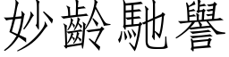 妙龄驰誉 (仿宋矢量字库)