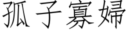 孤子寡妇 (仿宋矢量字库)