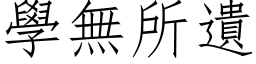 学无所遗 (仿宋矢量字库)