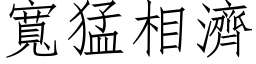 寬猛相濟 (仿宋矢量字库)