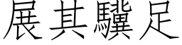 展其驥足 (仿宋矢量字库)