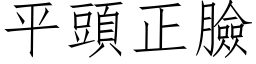 平頭正臉 (仿宋矢量字库)