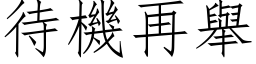 待機再舉 (仿宋矢量字库)