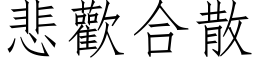 悲歡合散 (仿宋矢量字库)