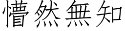 懵然無知 (仿宋矢量字库)