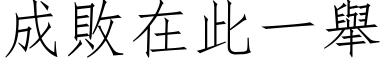 成敗在此一舉 (仿宋矢量字库)