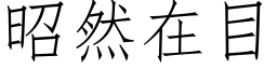 昭然在目 (仿宋矢量字库)