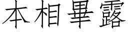 本相畢露 (仿宋矢量字库)