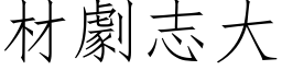 材剧志大 (仿宋矢量字库)