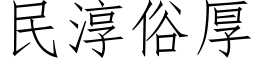 民淳俗厚 (仿宋矢量字库)