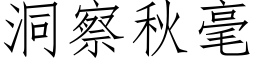 洞察秋毫 (仿宋矢量字库)