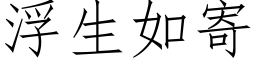 浮生如寄 (仿宋矢量字库)