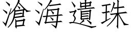 滄海遺珠 (仿宋矢量字库)