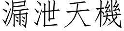 漏泄天機 (仿宋矢量字库)