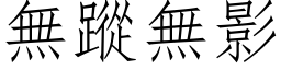 無蹤無影 (仿宋矢量字库)