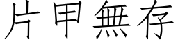 片甲无存 (仿宋矢量字库)