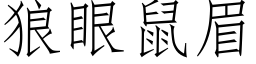 狼眼鼠眉 (仿宋矢量字库)