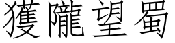 获陇望蜀 (仿宋矢量字库)