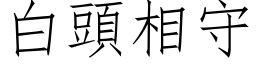 白头相守 (仿宋矢量字库)