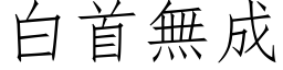 白首无成 (仿宋矢量字库)