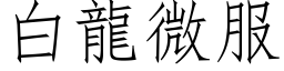 白龍微服 (仿宋矢量字库)