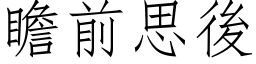 瞻前思后 (仿宋矢量字库)