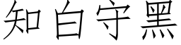 知白守黑 (仿宋矢量字库)