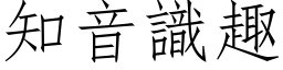 知音識趣 (仿宋矢量字库)