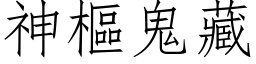 神樞鬼藏 (仿宋矢量字库)