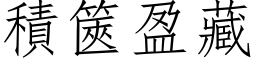 積篋盈藏 (仿宋矢量字库)