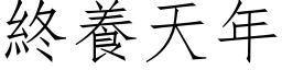 終養天年 (仿宋矢量字库)