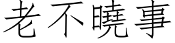 老不曉事 (仿宋矢量字库)