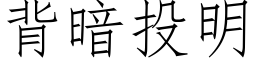 背暗投明 (仿宋矢量字库)