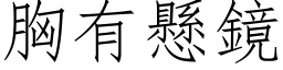 胸有悬镜 (仿宋矢量字库)