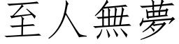 至人無夢 (仿宋矢量字库)