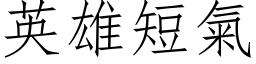 英雄短气 (仿宋矢量字库)