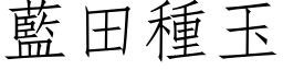 藍田種玉 (仿宋矢量字库)