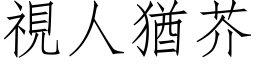 視人猶芥 (仿宋矢量字库)