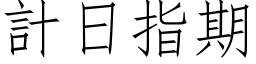 计日指期 (仿宋矢量字库)