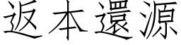 返本還源 (仿宋矢量字库)