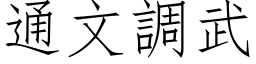 通文调武 (仿宋矢量字库)