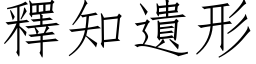 釋知遺形 (仿宋矢量字库)